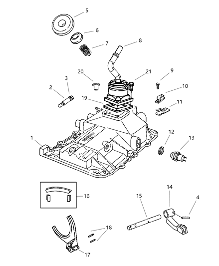 1989 Chrysler Conquest Cap Gearshift Lever Diagram for 4741364