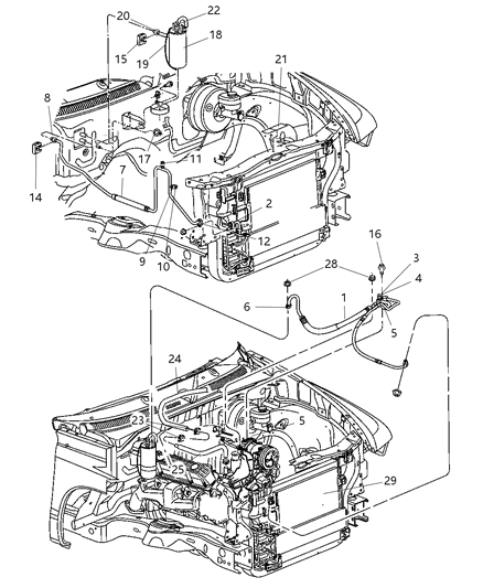 O Ring A/C Suction Line Diagram for 5012348AA