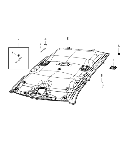 Headliner Diagram for 7DN43HL1AA