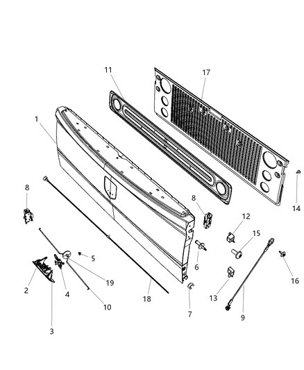 Control Unit Door Diagram for 68044867AC