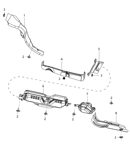 Shield Exhaust Muffler Diagram for 4881504AE
