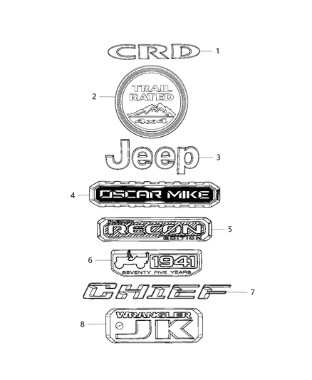 Medallion Trail Rated Fender Diagram for 68283392AA