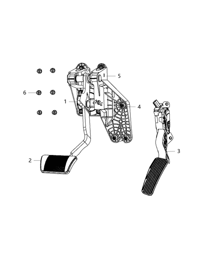Pedal Brake And Accelerator Diagram for 4721922AF