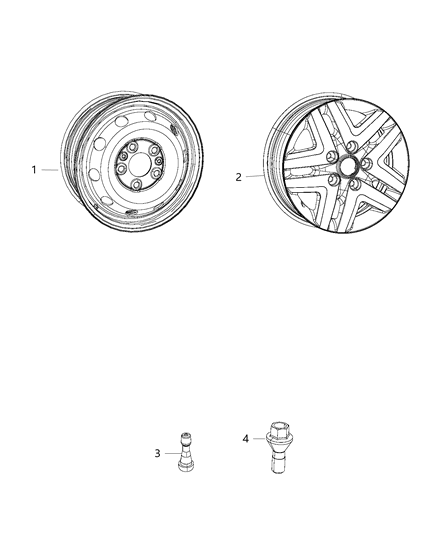 Wheel Aluminum Diagram for 1XW26PAKAA