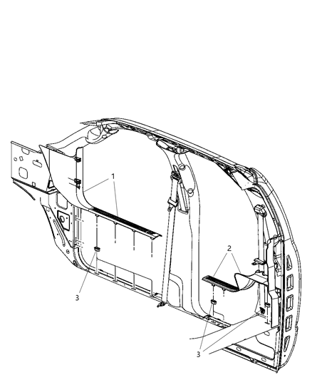 2008 Dodge Sprinter 2500 Panel Scuff Front Diagram for 1DX69XDVAC