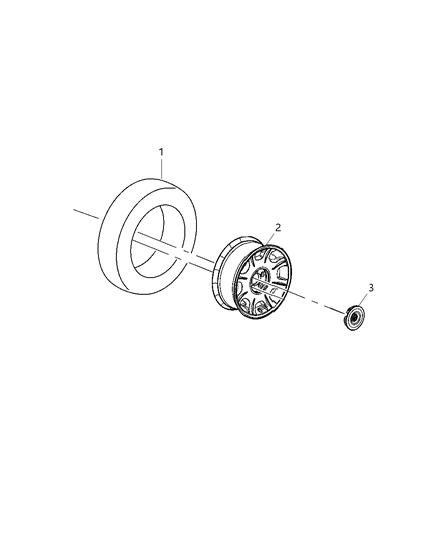 2008 Dodge Nitro Wheel Aluminum Diagram for 1BK47SZ0AC