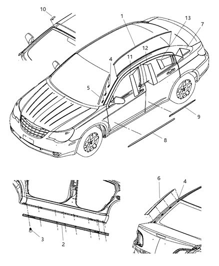 Molding Roof Diagram for ZF83RXFAB