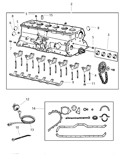 Gasket Package Engine Lower Diagram for 5017432AB