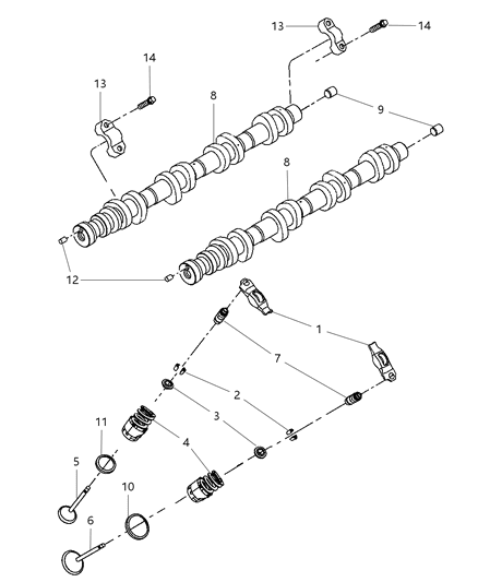 Rocker Arm Valve Diagram for 68045794AA