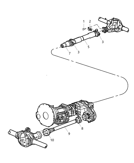 2000 Jeep Grand Cherokee Yoke Drive Shaft Diagram for 5010030AA
