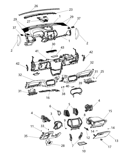 End Cap, Black, Passenger Side Diagram for 1UH71DX9AB