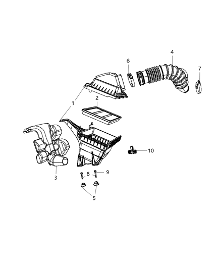1999 Chrysler Town & Country Hose Clean Air Diagram for 4891898AB