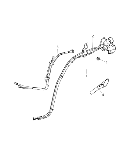 1992 Jeep Comanche Hose Fuel Filler Vent Diagram for 68402169AA
