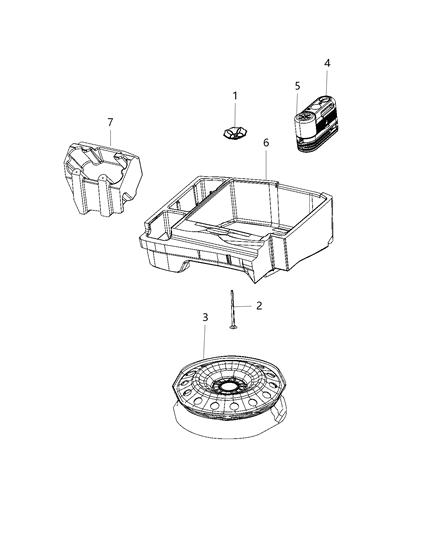 1996 Dodge B1500 Bin Storage Tire Inflator Diagram for 68088818AA