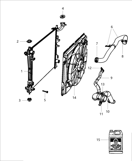 Hose Radiator Outlet Diagram for 52014834AC