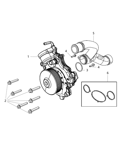 2018 Jeep Wrangler Pump Water Diagram for 68211202AA