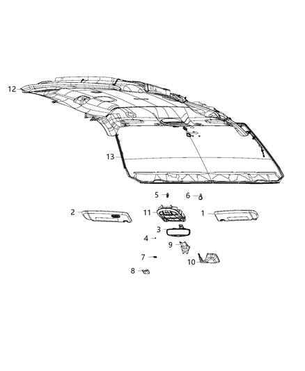 1986 Dodge Ram 50 Mirror Inside Rearview Gnk Diagram for 68339538AB