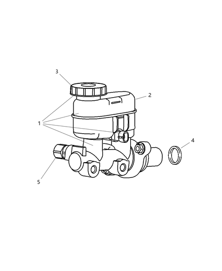 Master Cylinder Brake Diagram for 5015149AA