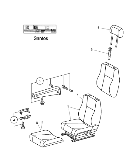 2024 Ram ProMaster 2500 Cushion Front Seat Driver Diagram for 5133234AA