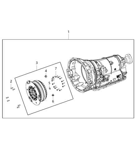 1997 Dodge B1500 Transmission With Torque Converter Diagram for 68283000AA