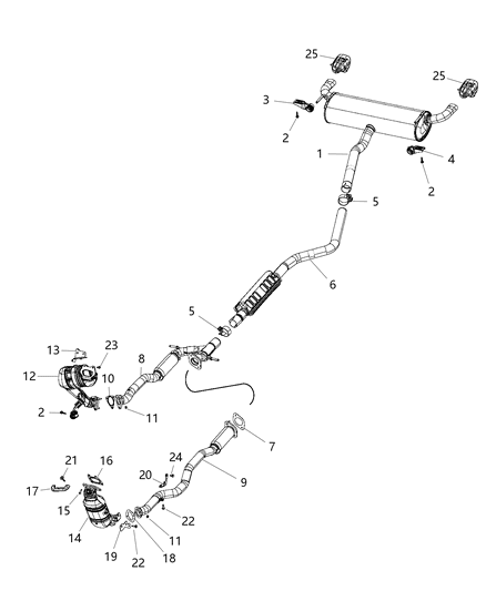 2019 Chrysler 300 Catalytic Converter Diagram for 68314765AB