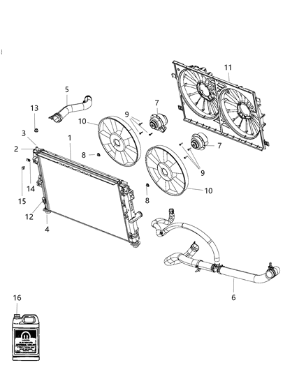 1992 Dodge D250 Hose Radiator Inlet Diagram for 55111451AD