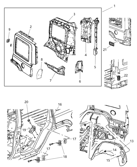 Panel Bodyside Aperture Rear Complete Diagram for 5183164AC