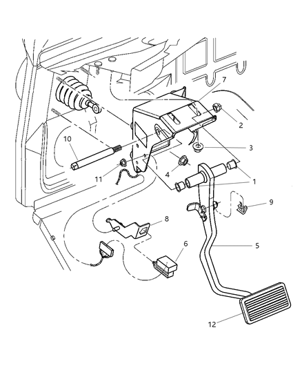 2014 Dodge Durango Pad, Brake Pedal, W/Manual Transmission Diagram for 5206231