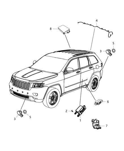 2017 Jeep Wrangler Wiring Rear Fascia Diagram for 68078325AC
