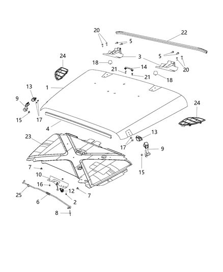 Hinge Hood Diagram for 55395396AF