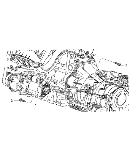 1990 Dodge D250 Starter Engine Diagram for RL029584AA