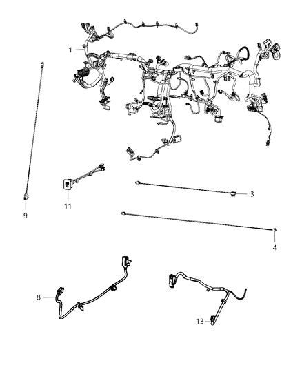 Cable Satellite Radio Diagram for 68068349AA