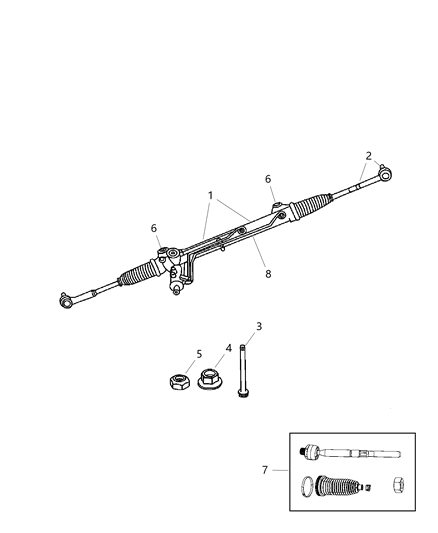 End Package Tie Rod Diagram for 5143556AB