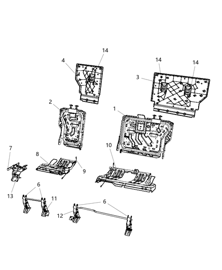 Bezel Seat Back Panel Diagram for 1JU191DVAA