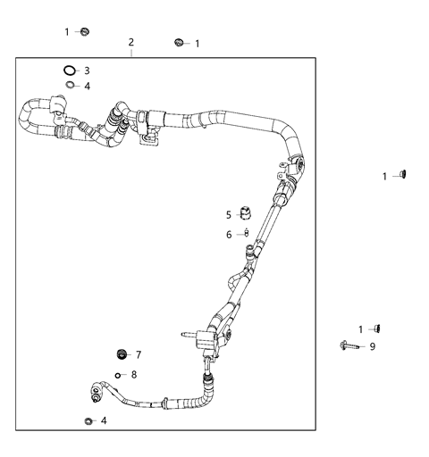 1992 Dodge Ram 50 Line A/C Suction And Liquid Diagram for 68282106AE