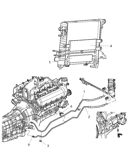 1999 Dodge Caravan Clip Cooler Lines Diagram for 5127804AA
