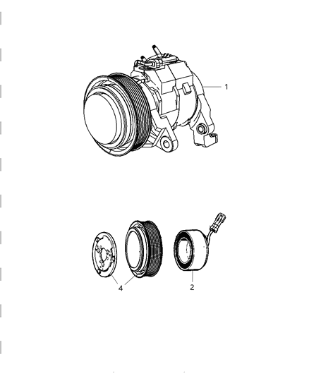 Compressor A/C With Clutch Diagram for 55111411AD
