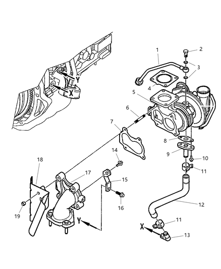Stud Turbo Elbow Diagram for 5066796AA