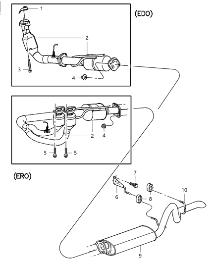 Pipe And Converter Exhaust To Manifold Diagram for 52059681AC