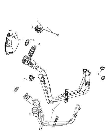 Housing Fuel Filler Diagram for 57010186AA