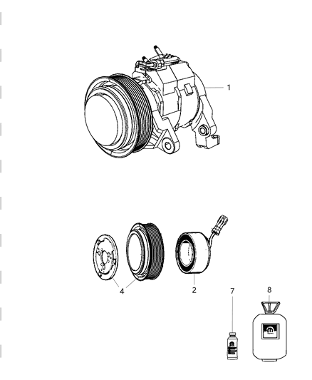 Compressor A/C With Clutch Diagram for RL111436AB