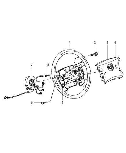 2001 Dodge Durango Clockspring Diagram for 56045403AD