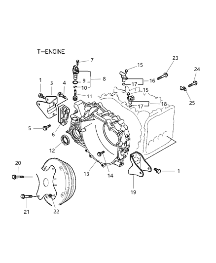 2001 Dodge Stratus Bolt, Timing Belt Train (Flange 10X35) Diagram for MF140264