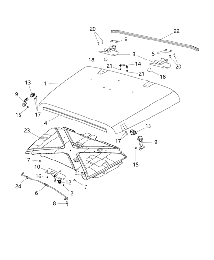 Hood Diagram for 68170741AB