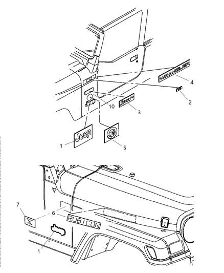 2024 Jeep Grand Wagoneer Decal X Diagram for 5JF14HA9AB