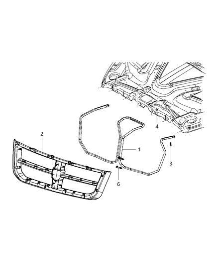 1996 Jeep Cherokee Bracket Grille Diagram for 55112236AC