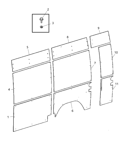 Panel Quarter Trim Diagram for 1JE24NCVAA
