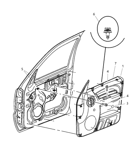 Panel Front Door Trim Includes Door Handle And Clips Diagram for 1BA591D5AA