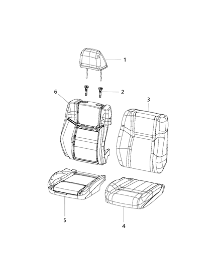 2015 Chrysler 300 Foam Seat Back Diagram for 68104490AA