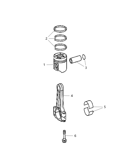 1988 Dodge D350 Bearing Connecting Rod Diagram for 68089164AA